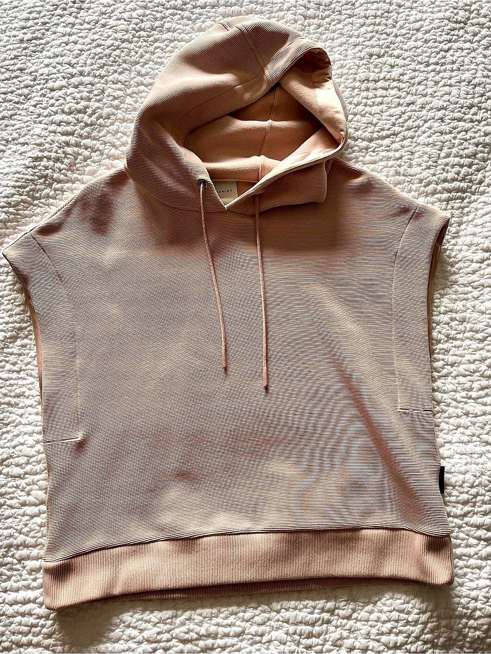 Powder Pink Varley Ribbed Sleeveless Hoodie